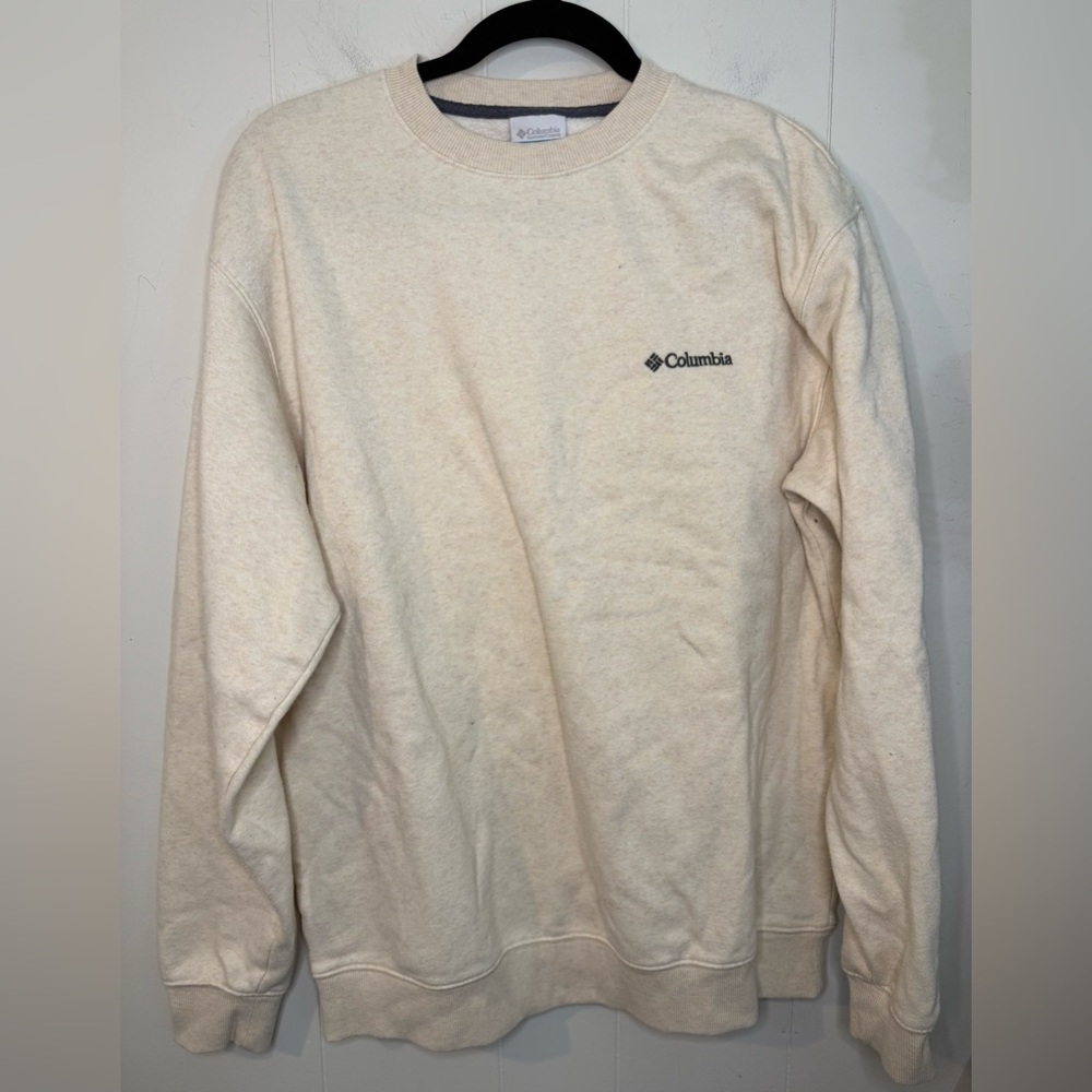Columbia Men's Off-White Cream Crewneck Sweatshirt, Size M